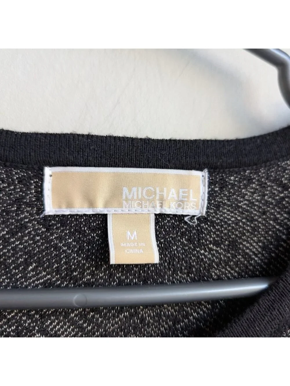 Michael Kors Black and Gray Long Sleeve Dress